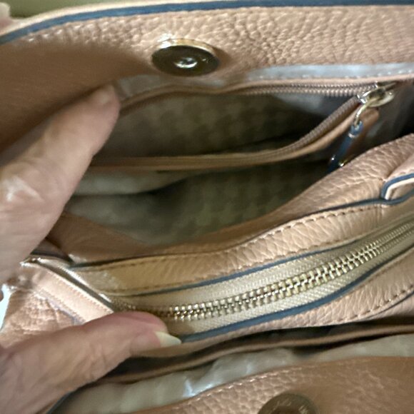 KARL LAGERFELD Triple Compartment Chain Shoulder Bag Beige Vegan Leather - Picture 14 of 14